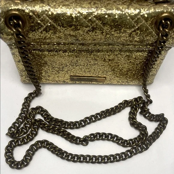 Kurt Geiger LIMITED EDITION- Gold Sparkle Mini Kensington 2-Way Bag EUC - Picture 16 of 17